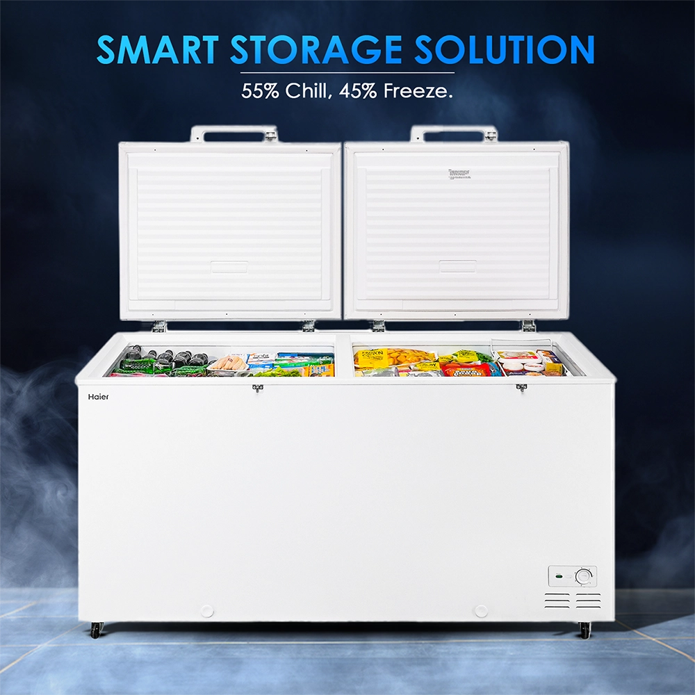 Haier 385 L Combo Chest Freezer with Two Separate Compartments 